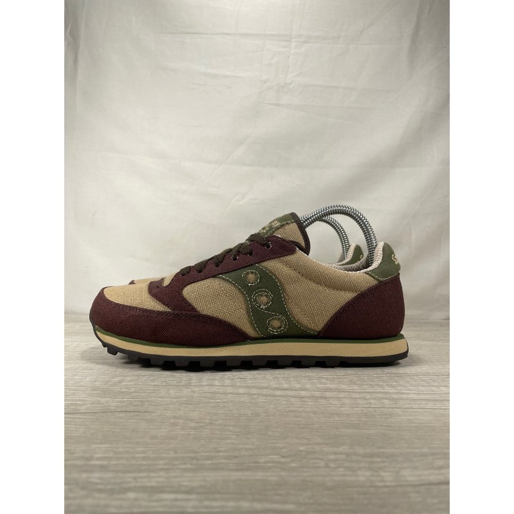 Saucony Jazz Grey Green Maroon Running Shoes Womens Size 8